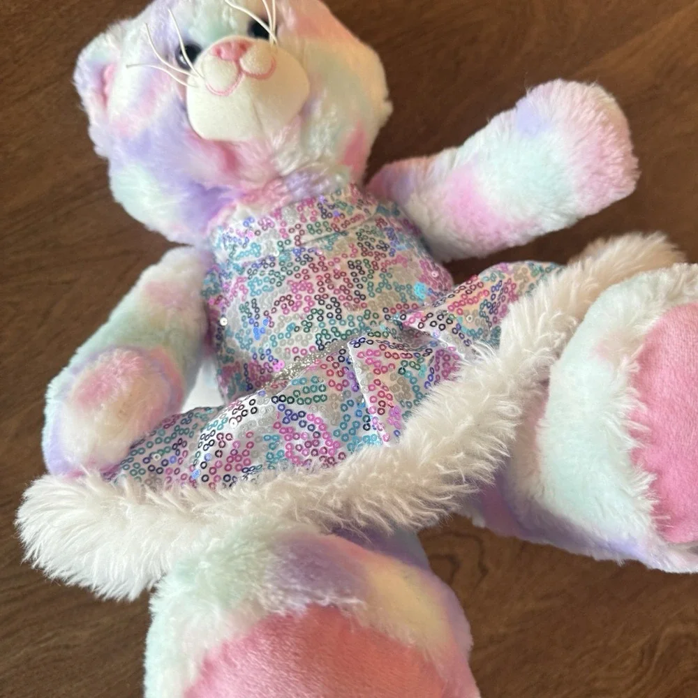 Build A Bear Pastel Sherbet Swirl Kitty Cat Purple Pink Blue 16